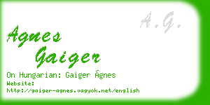 agnes gaiger business card