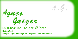 agnes gaiger business card